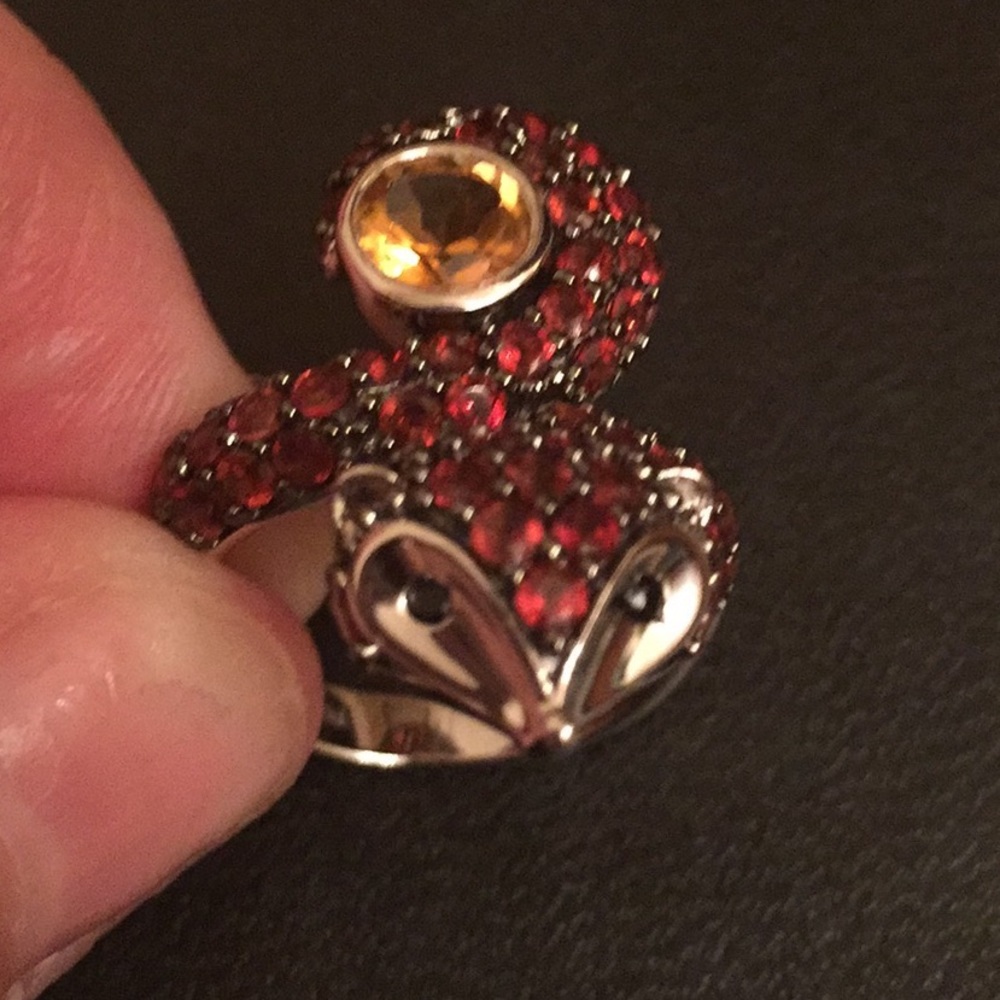 5⭐️. RARE GEMSTONES COVER THIS WONDERFUL FOX RING - Picture 8 of 8